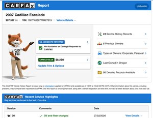 CarFax report